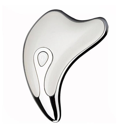 Rechargeable electric Gua Sha facial massager tool for skincare and lymphatic drainage by BlueOwnie Beauty.